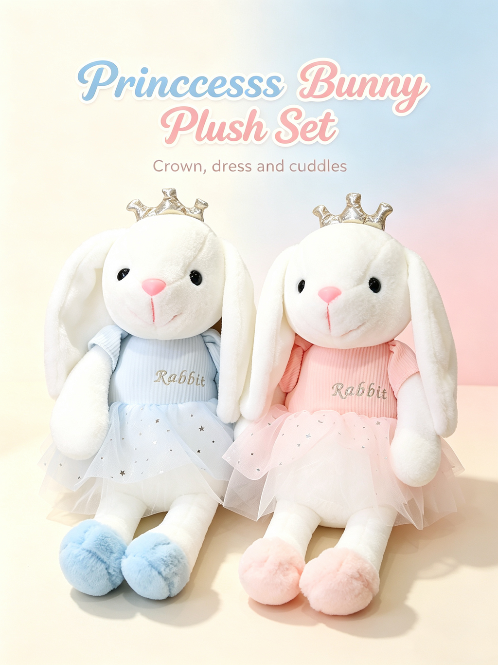 Ballet Crown Bunny Stuffed Toy