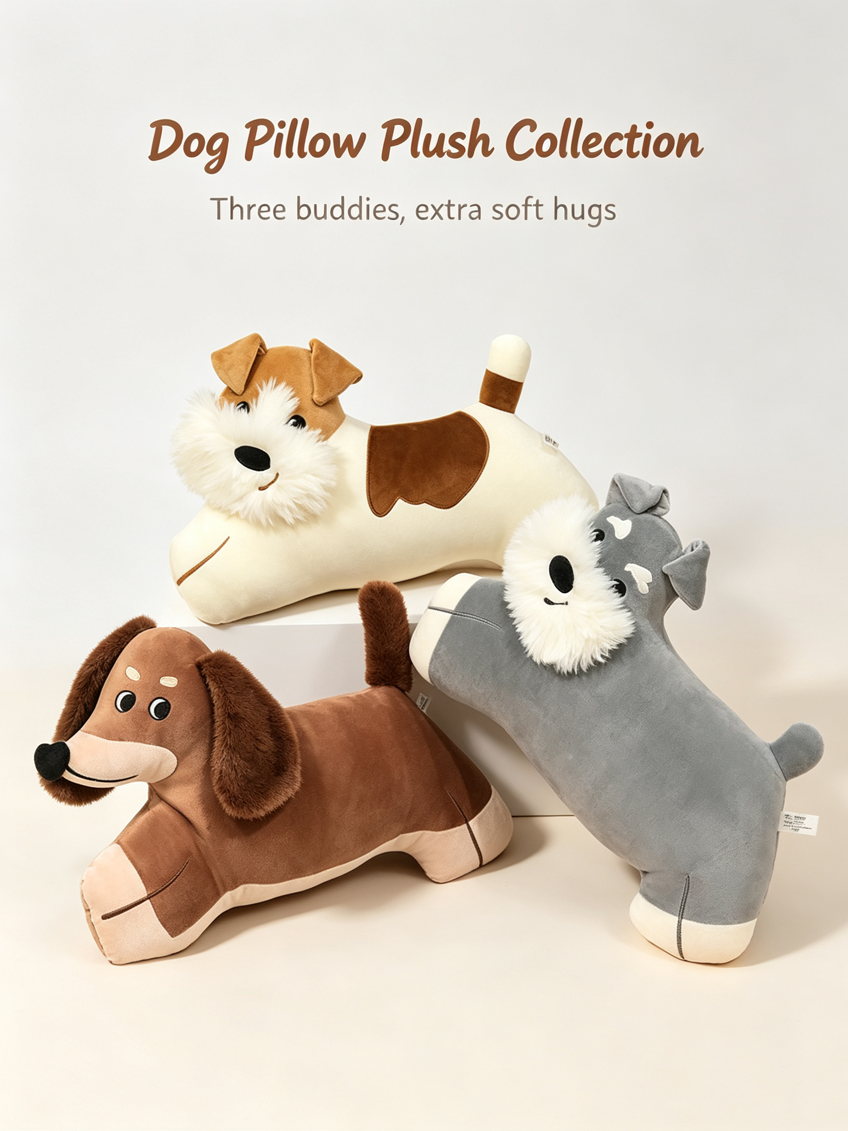 Fluffy Spotted Puppies Plush Set